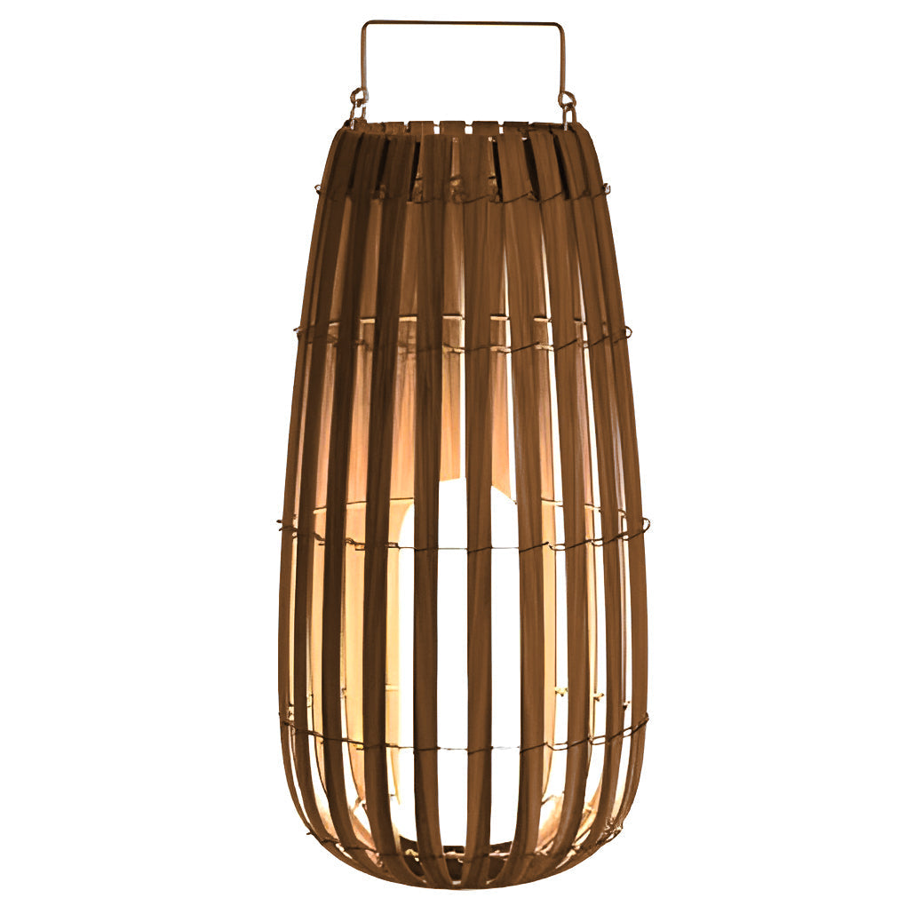 Rattan Portable Lantern Shaped Led Waterproof Solar Outdoor Lights