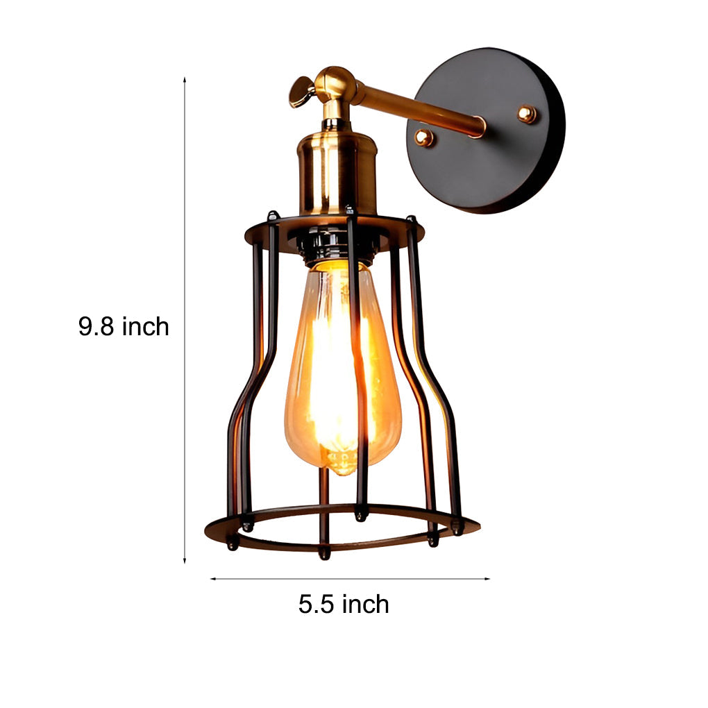 Adjustable Retro Iron E27 Waterproof Industrial Wall Sconce