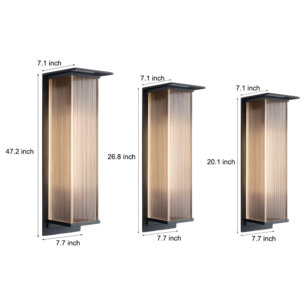 Rectangular Waterproof Modern Outdoor Solar Wall Sconce