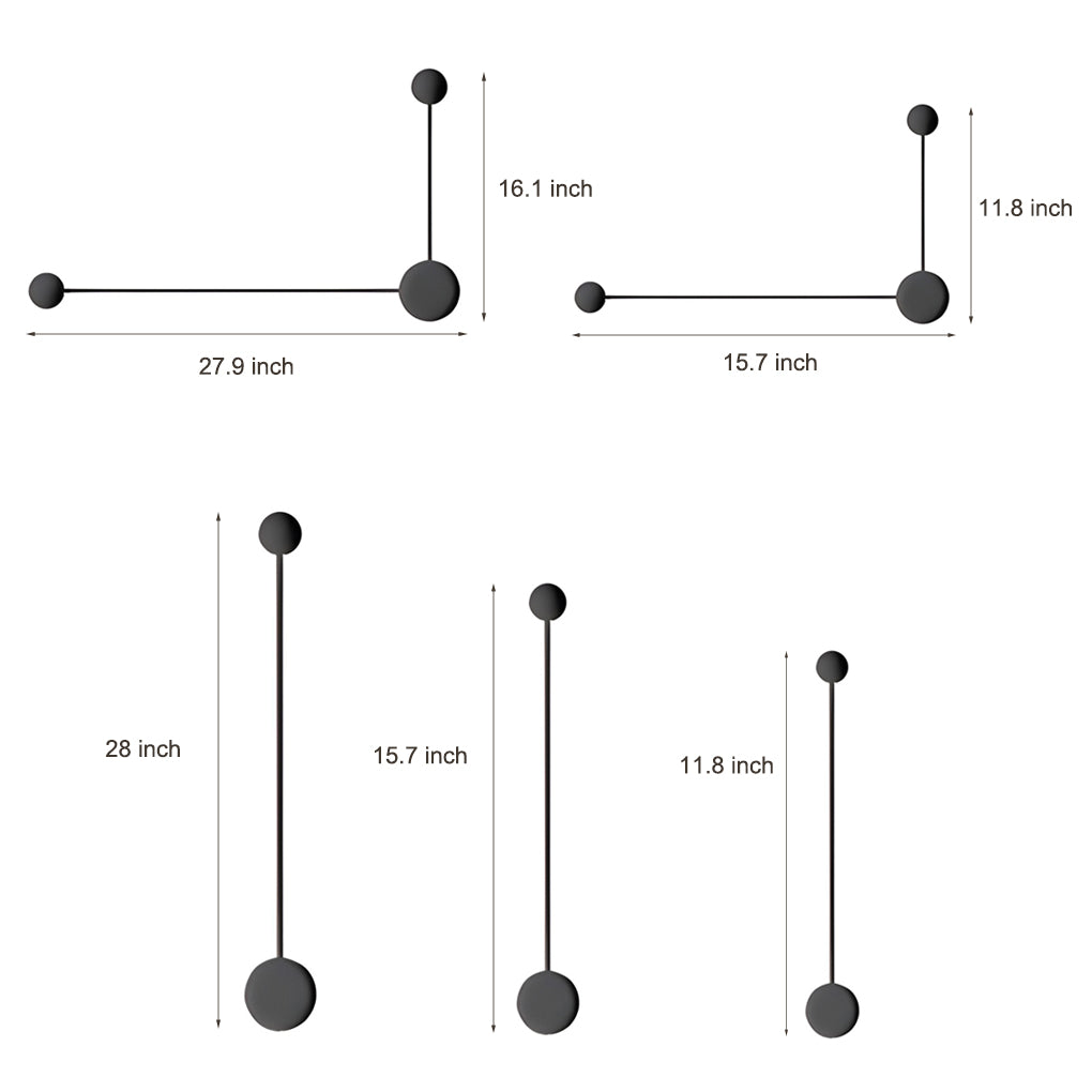 Line Led Black Nordic Wall Art Light