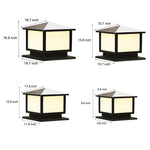 Square Solar Post Cap Light with Three-Step Dimming for Modern Outdoor Spaces