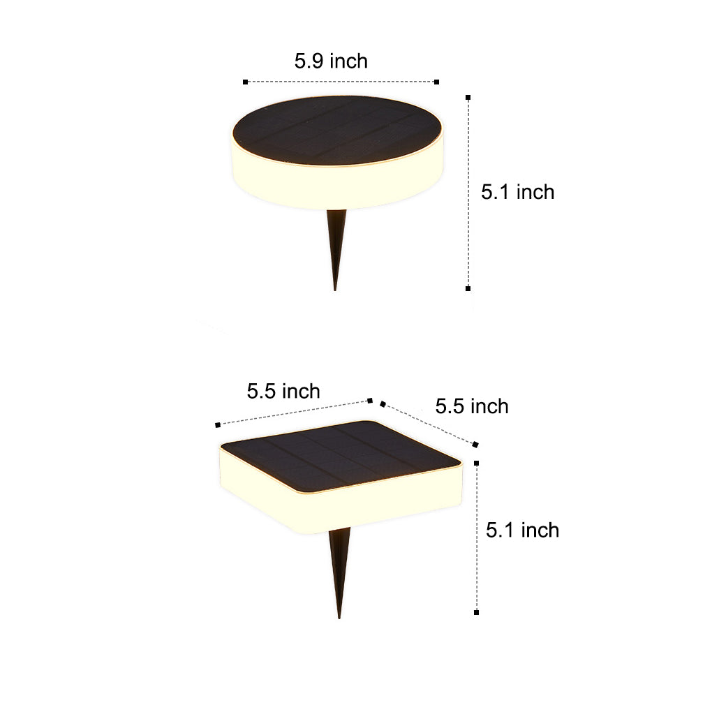 Waterproof Led Outdoor Ground Lawn Deck Recessed Solar Disk Lights Landscape Lighting