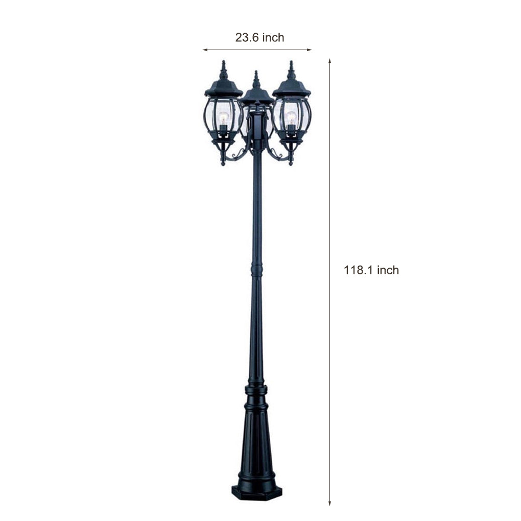 3 Lights Black Post Lights Li002057