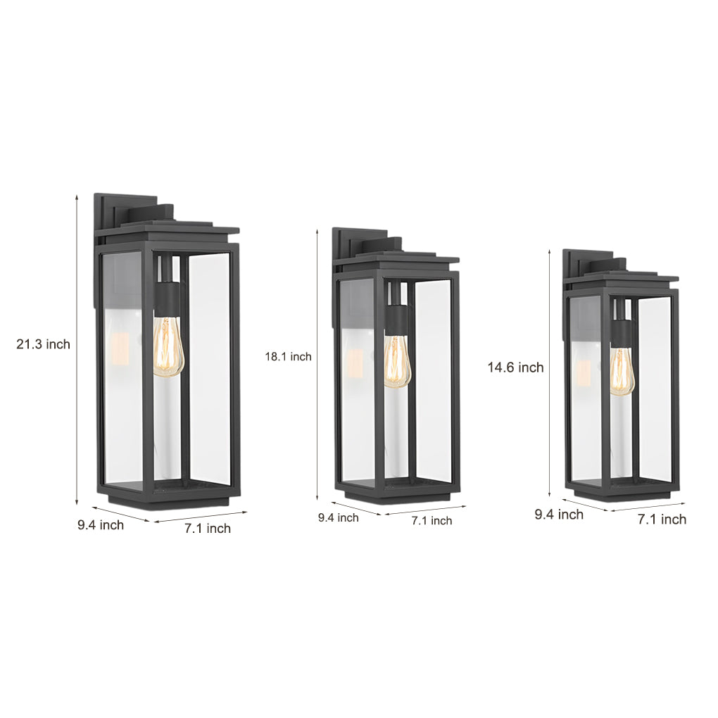 Rectangular Black Outdoor Wall Lamp Li002101