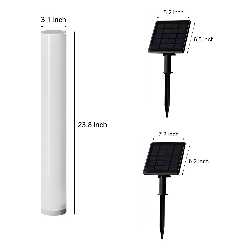 Modern Solar Lawn Lamp – Waterproof Cylindrical Post Light for Garden & Yard
