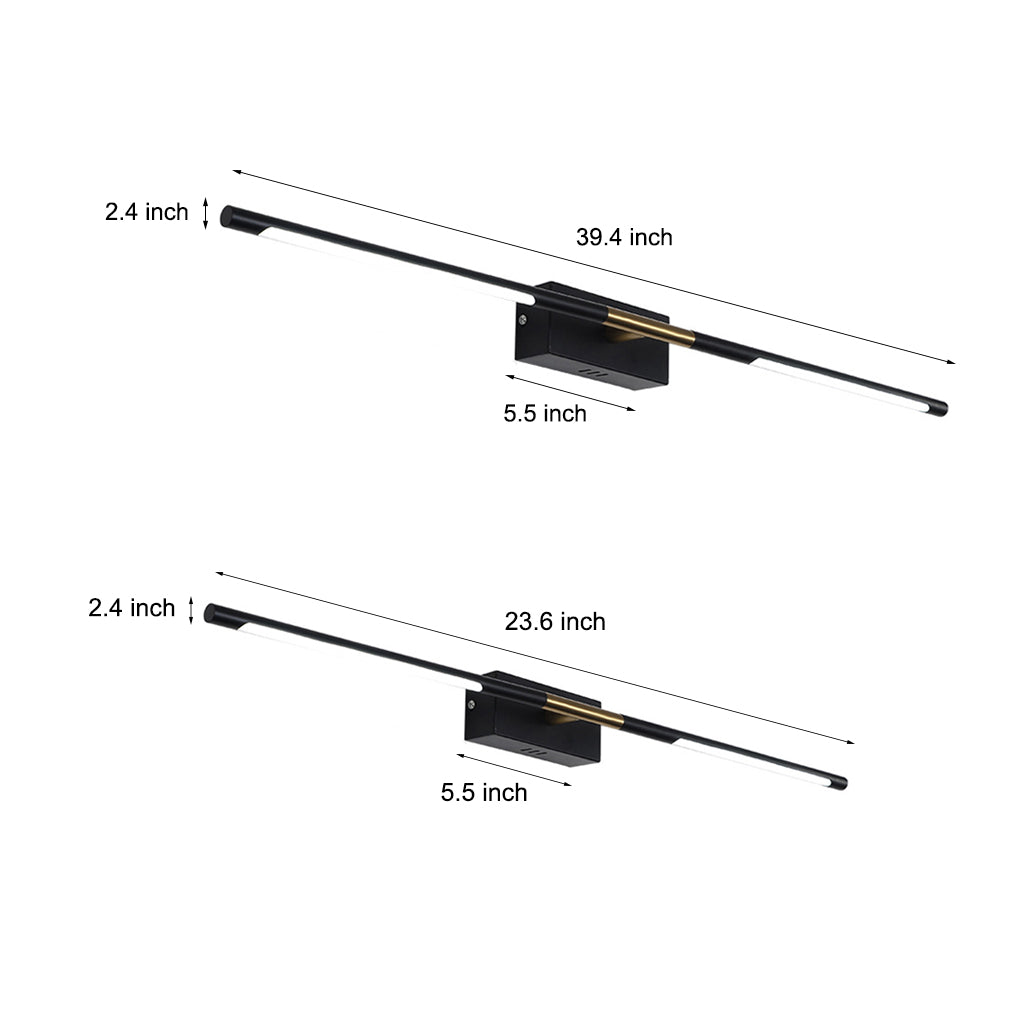 Black Gold Linear Led Bathroom Vanity Light Bar