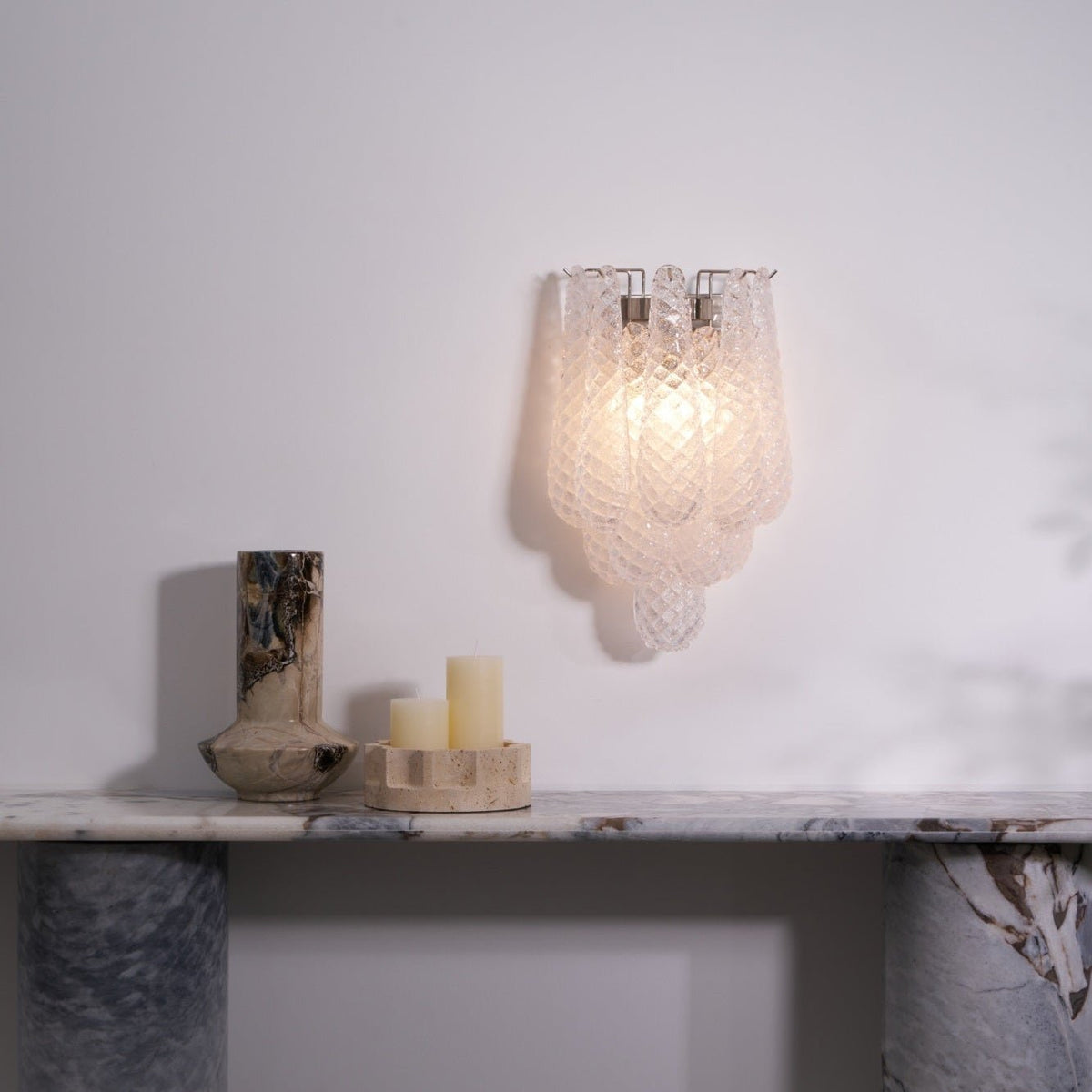 Lagoon Bloom Wall Sconce – Hand-Blown Glass Floral Wall Light for Modern Interiors