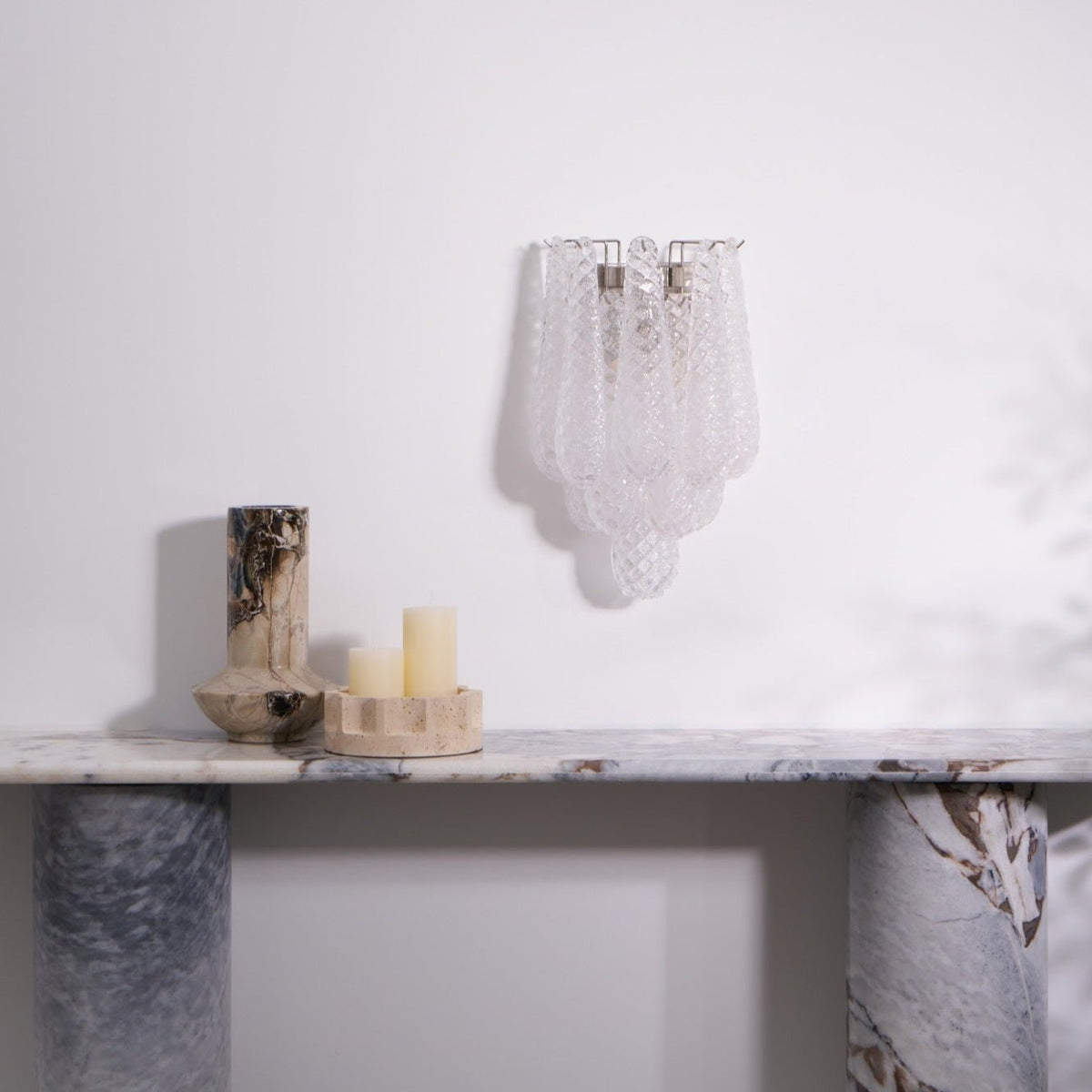 Lagoon Bloom Wall Sconce – Hand-Blown Glass Floral Wall Light for Modern Interiors