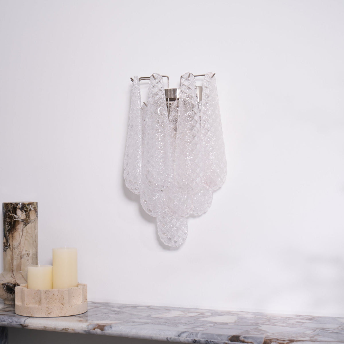 Lagoon Bloom Wall Sconce – Hand-Blown Glass Floral Wall Light for Modern Interiors