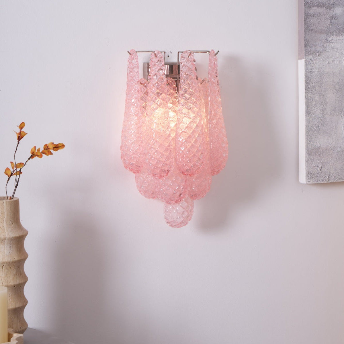 Lagoon Bloom Wall Sconce – Hand-Blown Glass Floral Wall Light for Modern Interiors