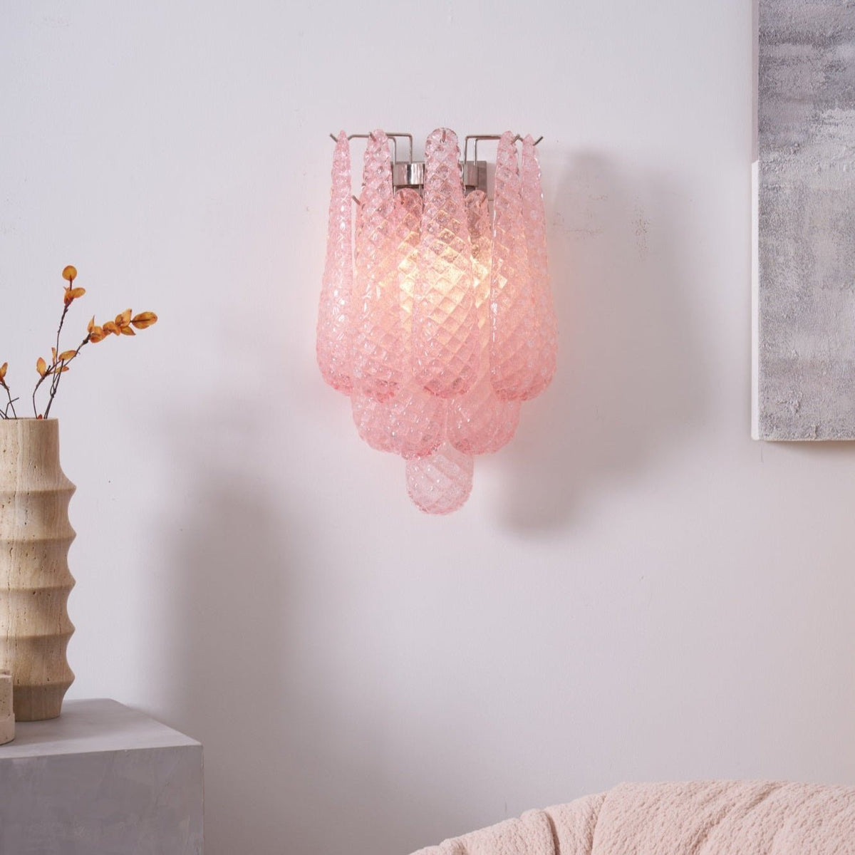 Lagoon Bloom Wall Sconce – Hand-Blown Glass Floral Wall Light for Modern Interiors