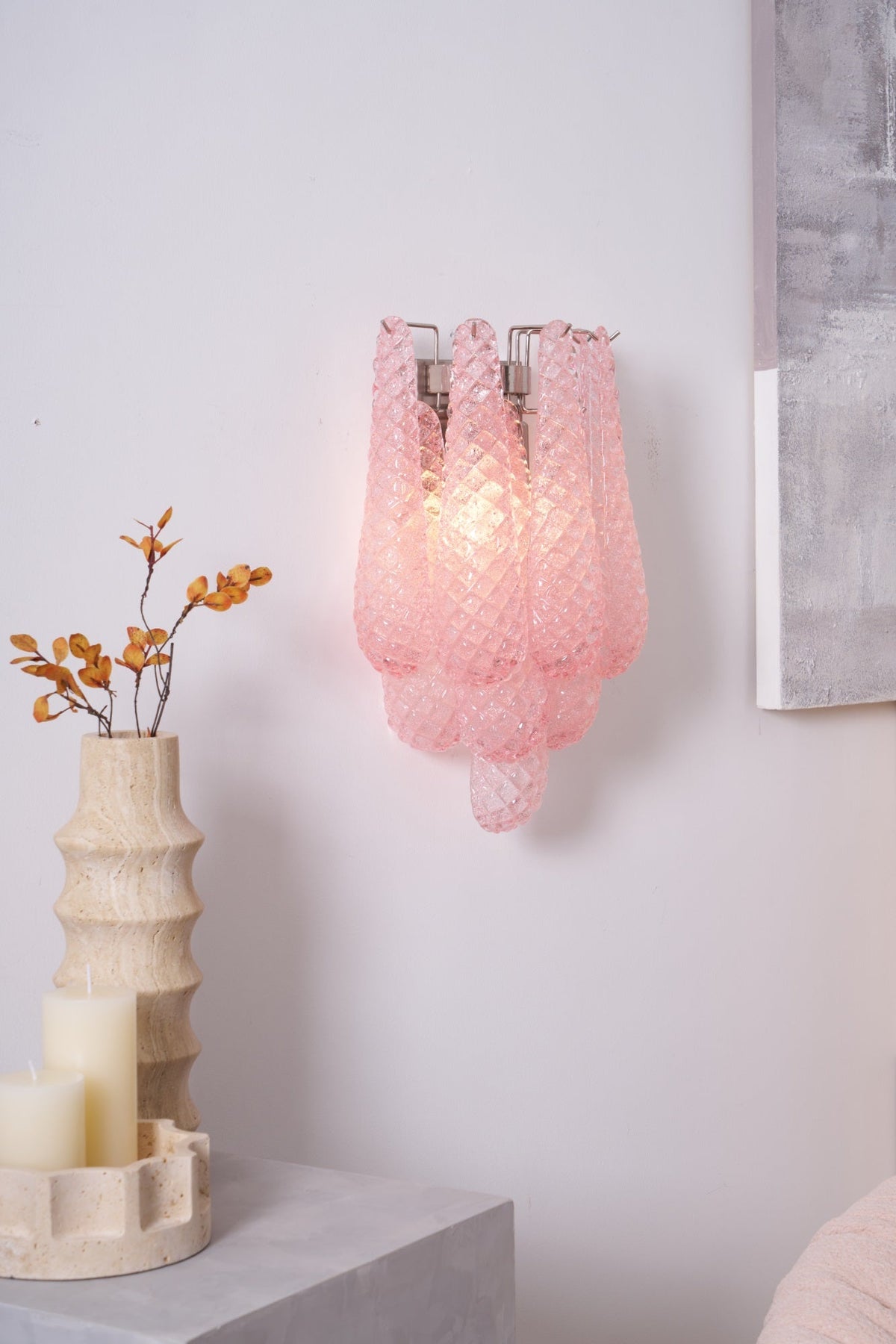 Lagoon Bloom Wall Sconce – Hand-Blown Glass Floral Wall Light for Modern Interiors