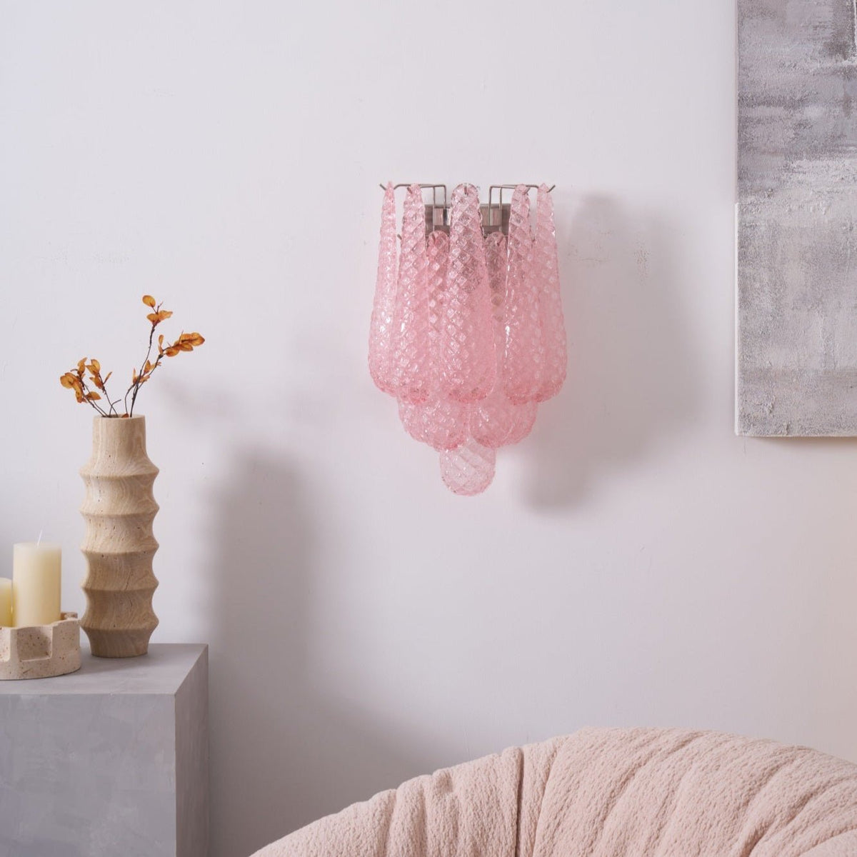 Lagoon Bloom Wall Sconce – Hand-Blown Glass Floral Wall Light for Modern Interiors