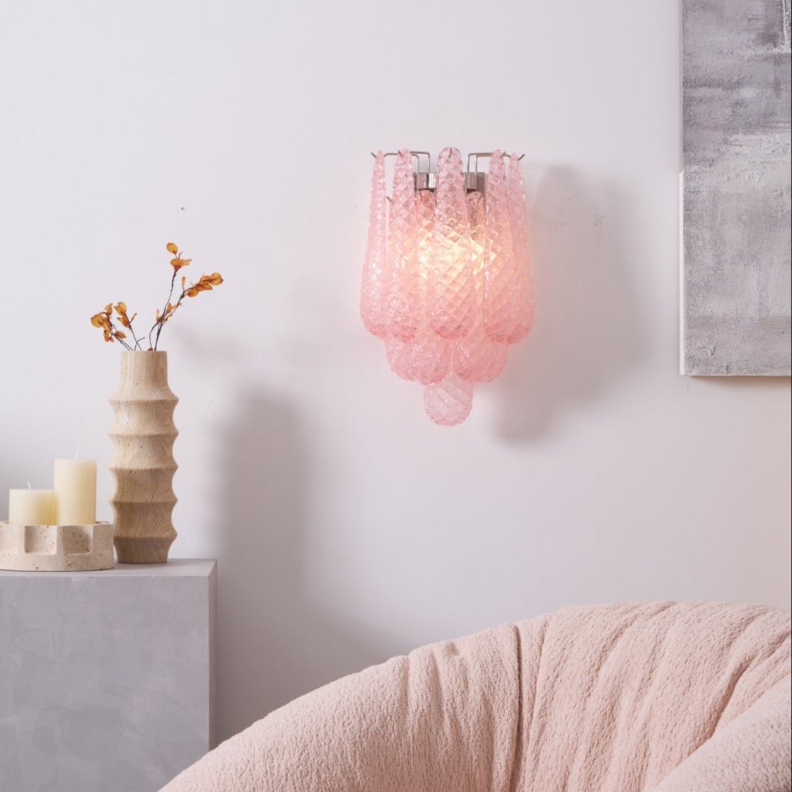 Lagoon Bloom Wall Sconce – Hand-Blown Glass Floral Wall Light for Modern Interiors