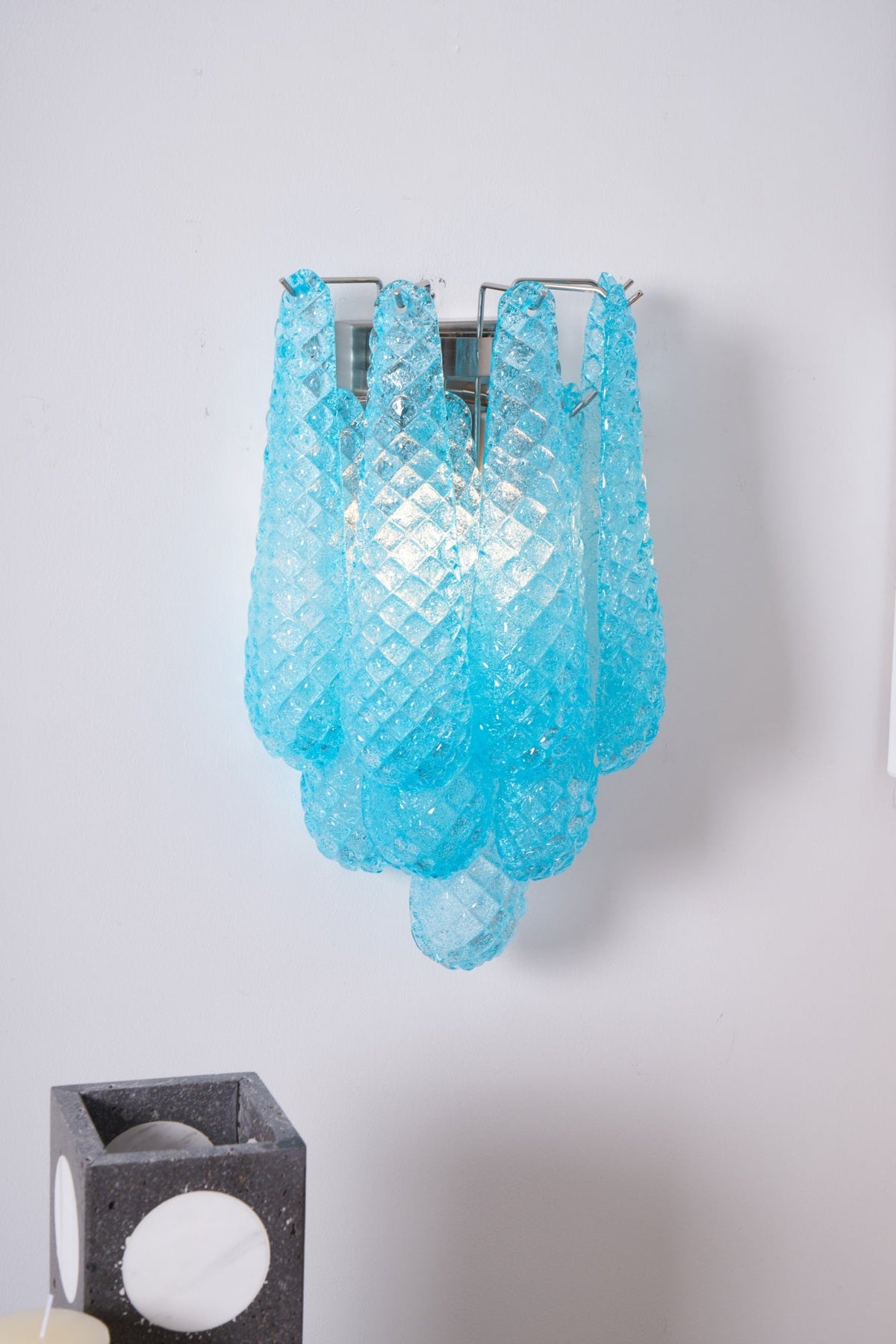 Lagoon Bloom Wall Sconce – Hand-Blown Glass Floral Wall Light for Modern Interiors