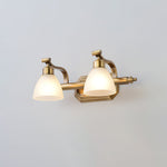Lana Classic Four-Light Brass Bathroom Wall Sconce in Frosted Glass