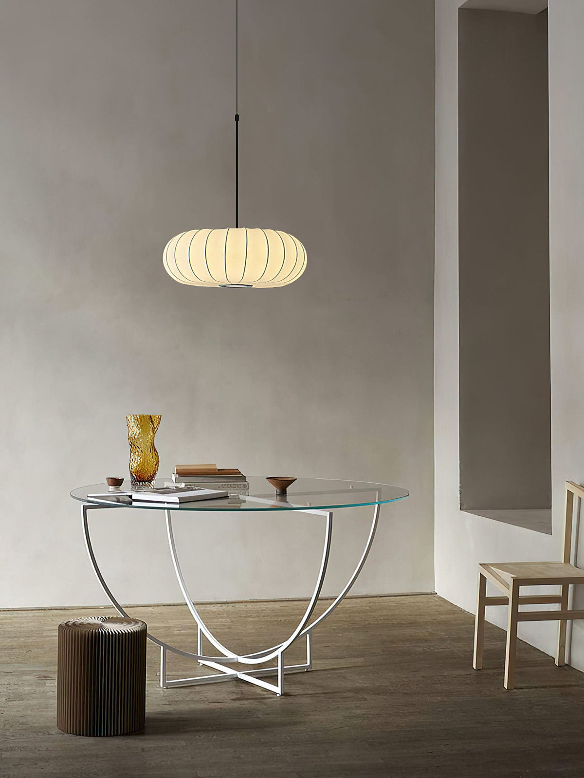 Lantern Silk Pendant Light – Modern Designer Hanging Lamp for Dining & Living