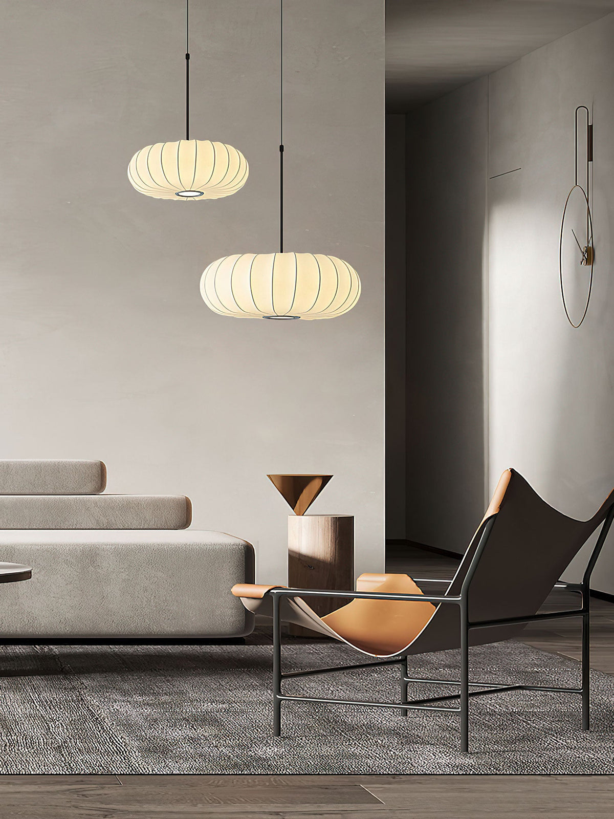 Lantern Silk Pendant Light – Modern Designer Hanging Lamp for Dining & Living