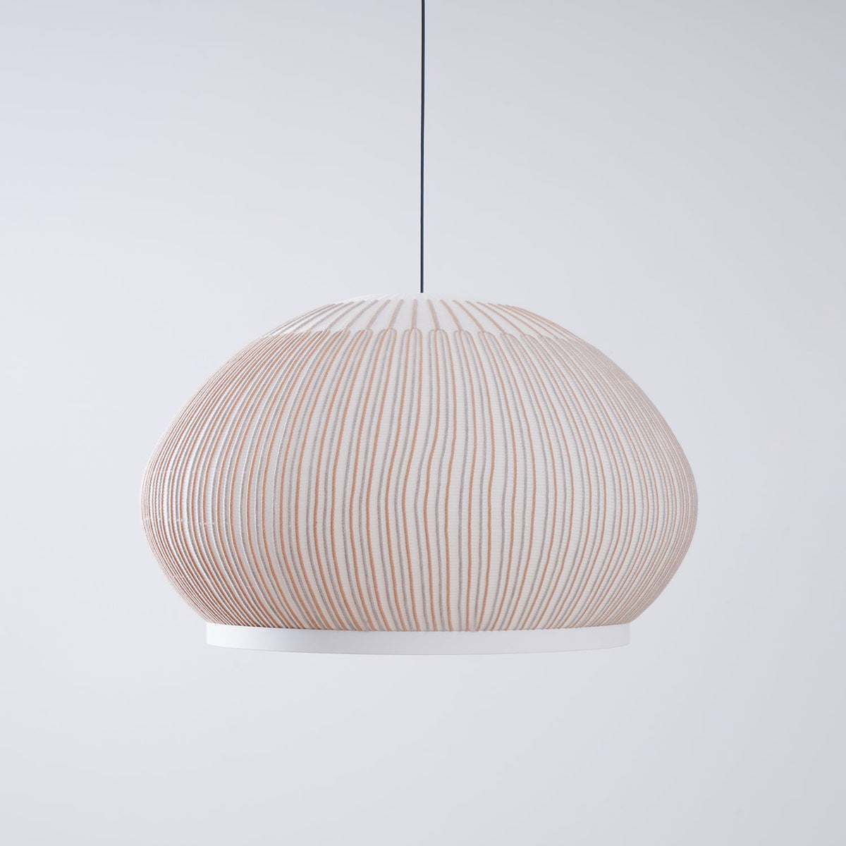 Lantern Knit Pendant Light – Woven Fabric Shade, Modern Minimalist Ceiling Lamp