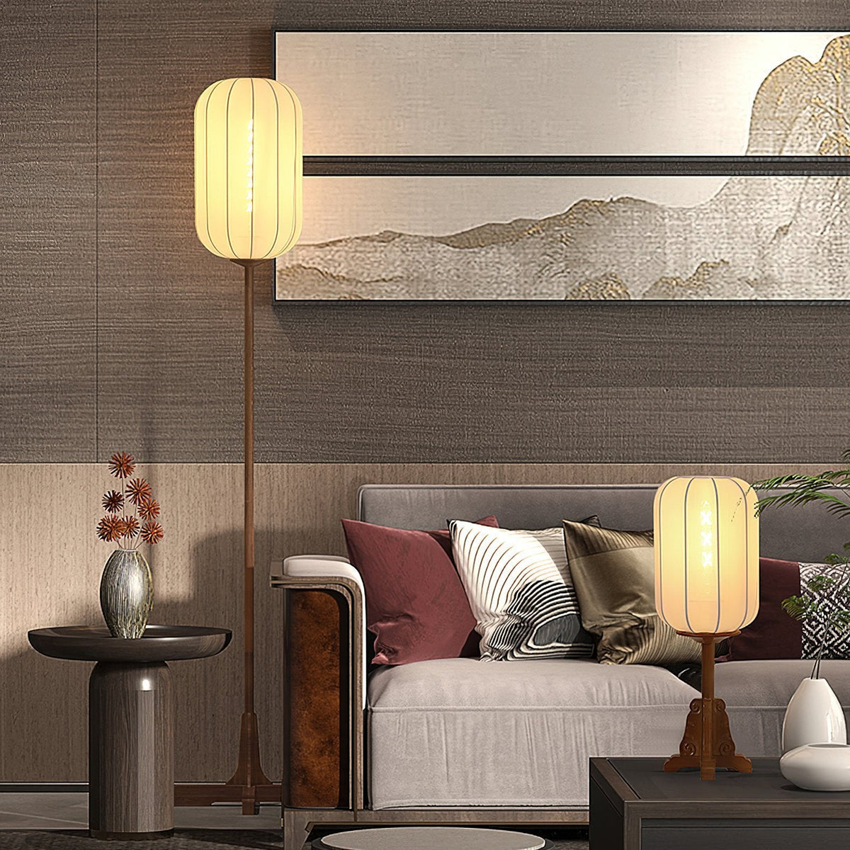 Lantern Cloth Art Floor Lamp