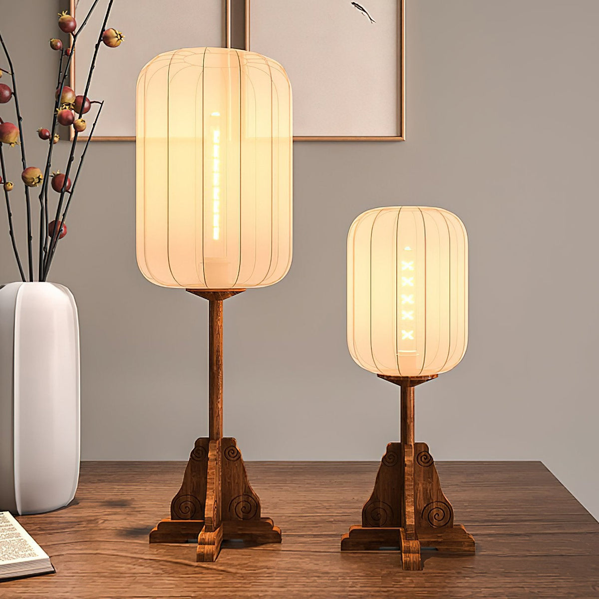 Lantern Cloth Art Table Lamp