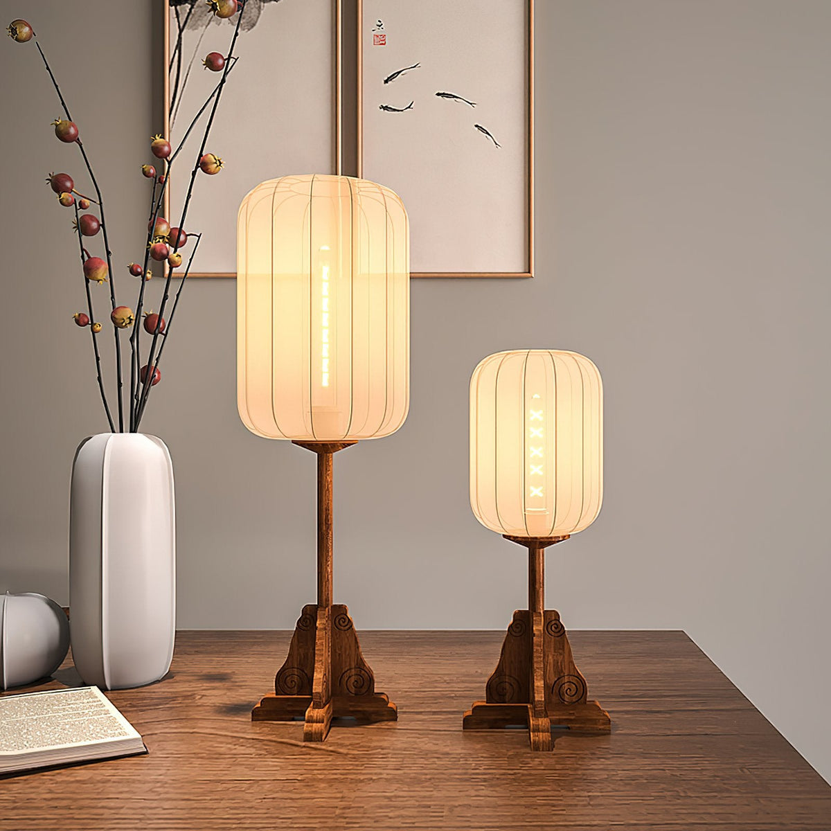 Lantern Cloth Art Table Lamp