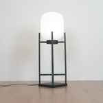 Aurora Lantern Floor Lamp – Modern Outdoor Lighting in Stainless Steel and Glass