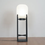 Aurora Lantern Floor Lamp – Modern Outdoor Lighting in Stainless Steel and Glass