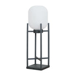 Aurora Lantern Floor Lamp – Modern Outdoor Lighting in Stainless Steel and Glass