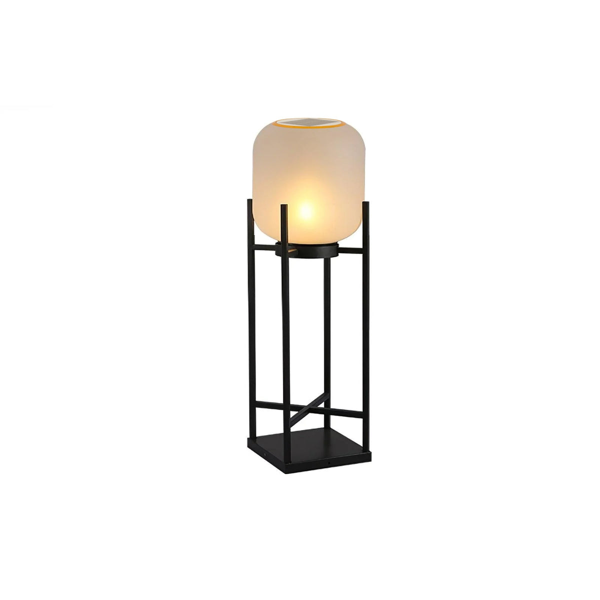 Aurora Lantern Floor Lamp – Modern Outdoor Lighting in Stainless Steel and Glass