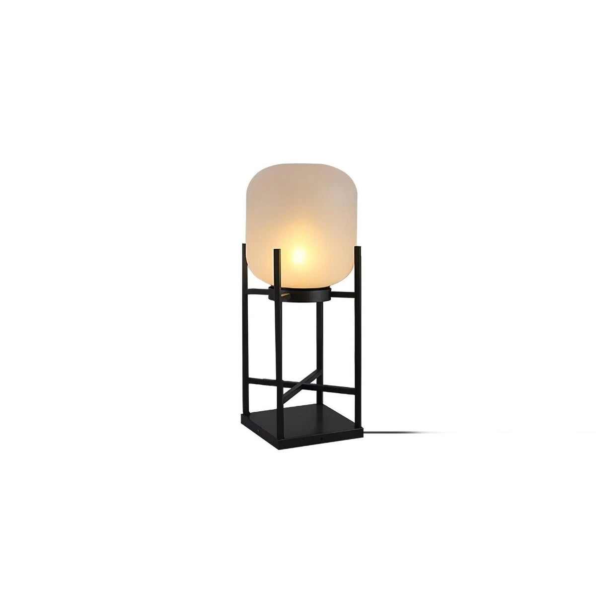 Aurora Lantern Floor Lamp – Modern Outdoor Lighting in Stainless Steel and Glass