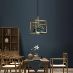 Lantern Square Brass and Marble Pendant Light for Modern Interiors