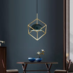 Lantern Square Brass and Marble Pendant Light for Modern Interiors