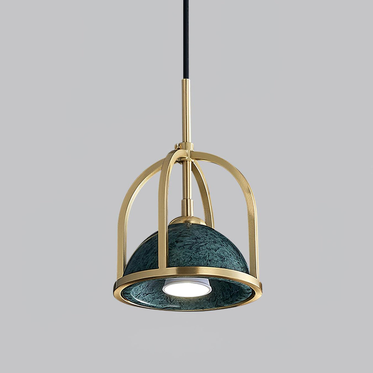 Lantern Square Brass and Marble Pendant Light for Modern Interiors