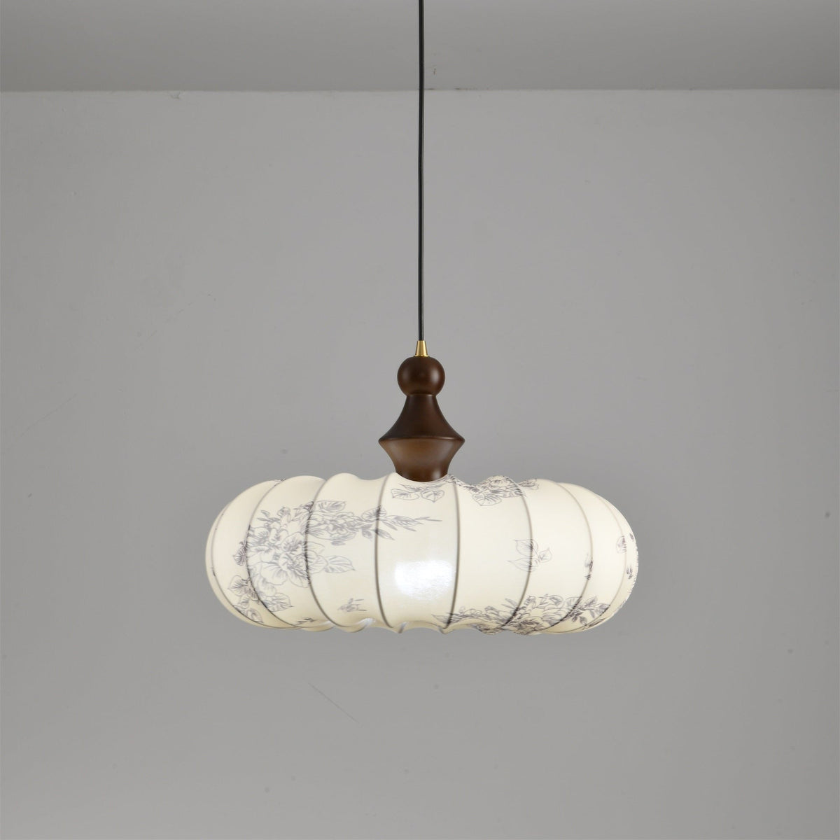 Lanterna Bloom Designer Pendant Light with Floral Fabric Shade