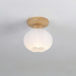 Large Flower Bag Ceiling Lamp in Wood and Acrylic for Modern Interiors