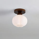 Large Flower Bag Ceiling Lamp in Wood and Acrylic for Modern Interiors