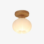 Large Flower Bag Ceiling Lamp in Wood and Acrylic for Modern Interiors