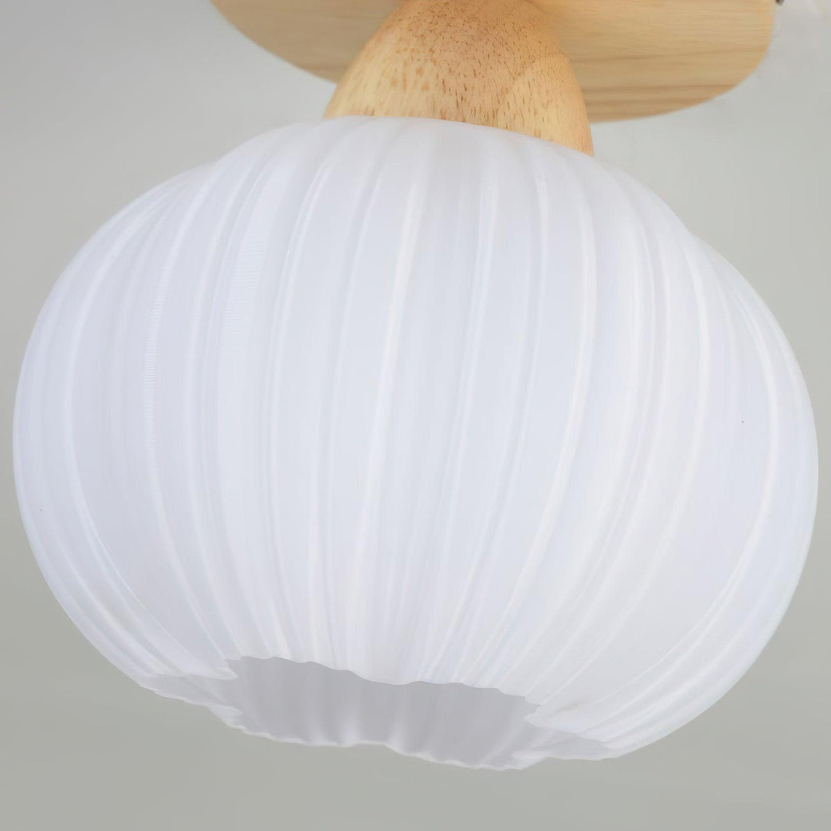 Large Flower Bag Ceiling Lamp in Wood and Acrylic for Modern Interiors