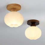 Large Flower Bag Ceiling Lamp in Wood and Acrylic for Modern Interiors