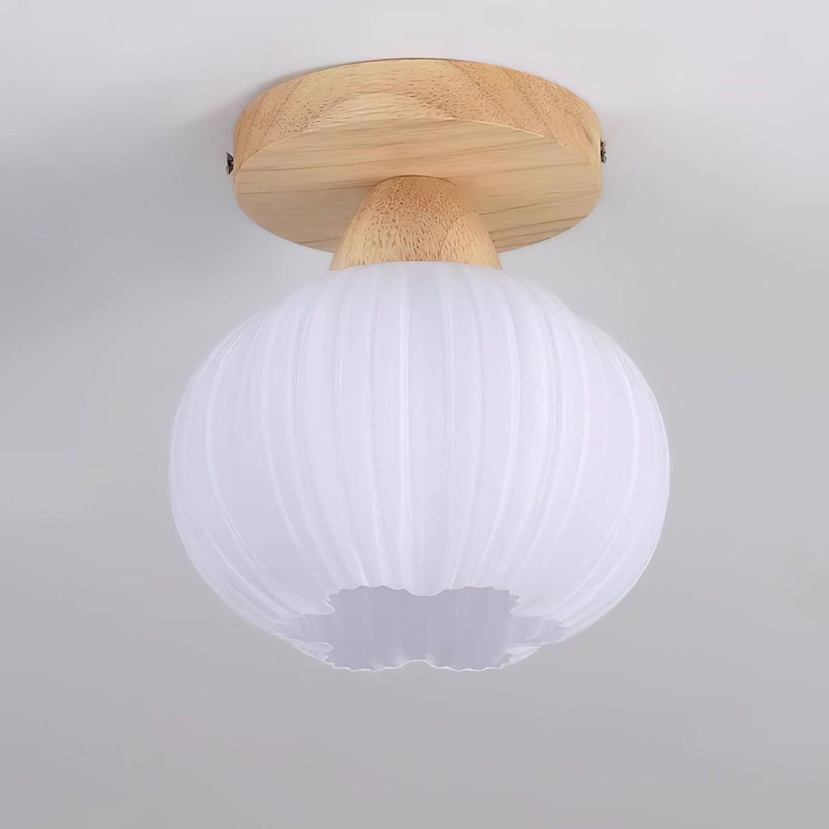 Large Flower Bag Ceiling Lamp in Wood and Acrylic for Modern Interiors