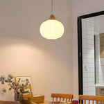 Large Flower Bag Pendant Light – Wooden & Acrylic Modern Hanging Lamp for Dining Room
