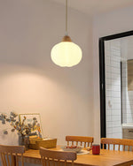 Large Flower Bag Pendant Light – Wooden & Acrylic Modern Hanging Lamp for Dining Room