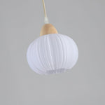 Large Flower Bag Pendant Light – Wooden & Acrylic Modern Hanging Lamp for Dining Room