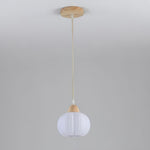 Large Flower Bag Pendant Light – Wooden & Acrylic Modern Hanging Lamp for Dining Room