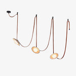 Lasso Stone Pendant Light — Sculptural Travertine & Leather Hanging Lamp