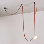 Lasso Stone Pendant Light — Sculptural Travertine & Leather Hanging Lamp