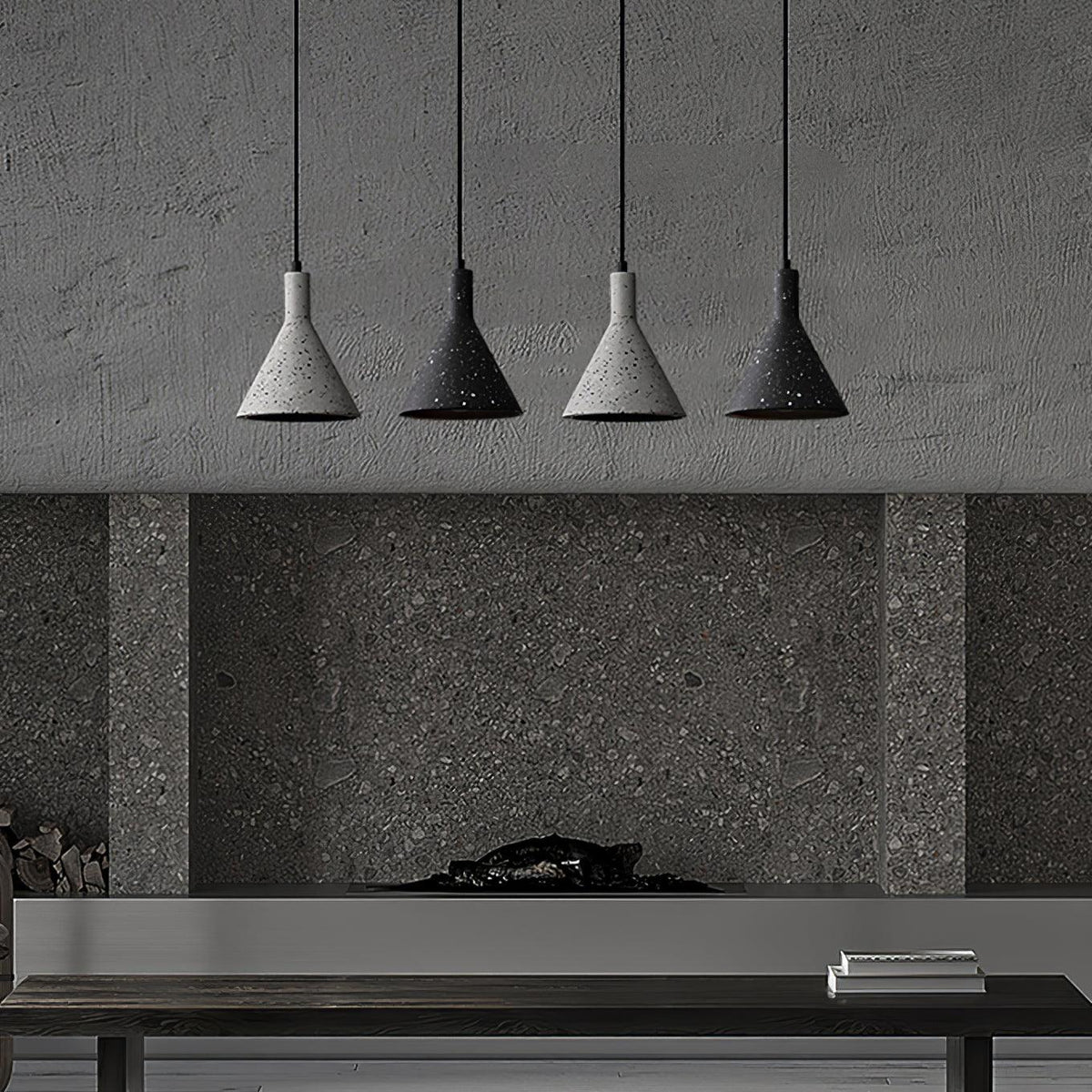Lastri Cement Pendant Light – Modern Minimalist Hanging Lamp for Dining & Living Spaces