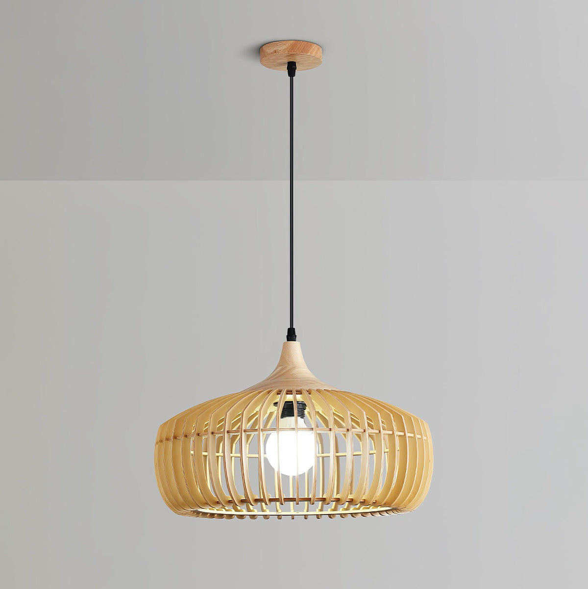Lattice Nest Wooden Pendant Light – Modern Handcrafted Ceiling Lamp
