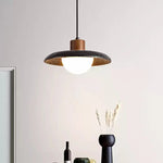 Pyra Stone Pendant Light – Black Travertine & Walnut LED Pendant